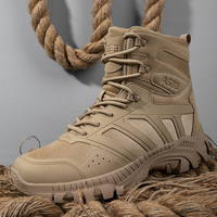 Bottes de chasse en cuir pour hommes, fermeture éclair, imperméables, antidérapantes, été/hiver, confortables, épaisses, pour le désert