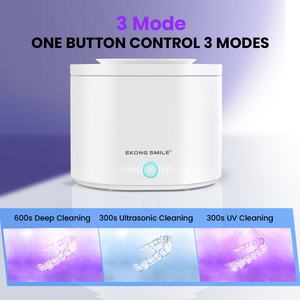 เครื่องทำความสะอาดฟันปลอมและเครื่องจัดฟันแบบพกพา ใช้คลื่นอัลตราโซนิก สำหรับใช้ในครัวเรือน - Product Image 4