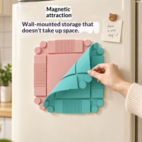Tapis de table carré moderne pliable en silicone magnétique résistant à la chaleur, épais, pour casseroles et vaisselle