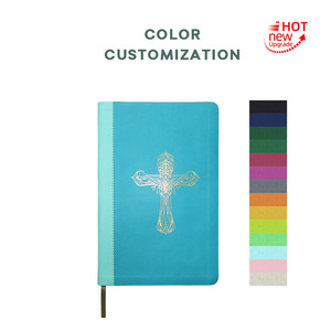 Service d'impression recyclable en gros personnalisé KJV Croix Sainte <span class=keywords><strong>Bible</strong></span> Couverture Bleu Couleur PU Feuille Estampage <span class=keywords><strong>Bible</strong></span> - Product Image 4
