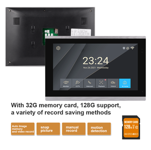 <span class=keywords><strong>Videoportero</strong></span> Inteligente con Pantalla LCD de 10 Pulgadas y Resolución 1080P, Sistema de Intercomunicación WiFi de <span class=keywords><strong>4</strong></span> Cables con Botón de Llamada, Pantalla Táctil Completa para Casa o Villa, Color Plateado - Product Image 3