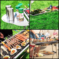 Parrilla Coreana para Barbacoa, de Carbón, para Exteriores, Plegable, Comercial, Resistente, con Juego de Parrilla para Barbacoa Integrada