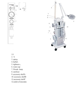 Máquina de Belleza Facial Multifunción 17 en 1, Equipo de Salón de Spa, Lámpara de Aumento, Lámpara de Vapor DIY-1001 en Venta - Product Image 3