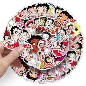 50 autocollants <span class=keywords><strong>Miss</strong></span> <span class=keywords><strong>Betty</strong></span> en forme de cœur, personnages animés, décoration de dessins animés, boîte de rangement de papeterie - Product Image 5