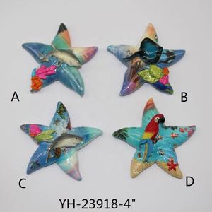Aimant de réfrigérateur en résine en forme d'étoile de mer, design plage et animaux marins, aimant personnalisé, cadeau souvenir - Product Image 2
