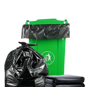 Tear resistant and waterproof HDPE Plastic plastic garbage bag 45-55-60 gallon black garbage bag