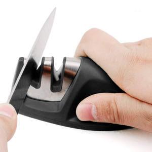 Tungsten Steel <b>Knife</b> Sharpener With Stainless Steel Rods Manual Sharpening <b>Tool</b> For Kitchen <b>Knives</b> ABS Base ND 079 - Product Image 5