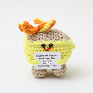 Muñeco <span class=keywords><strong>de</strong></span> Ganchillo con Forma <span class=keywords><strong>de</strong></span> Llama <span class=keywords><strong>de</strong></span> Fuego con Tarjeta Positiva, Muñeco <span class=keywords><strong>de</strong></span> Peluche Tejido Inspirado en el Fuego, Creativo y Original - Product Image 4
