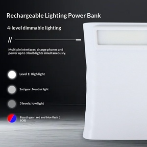 <span class=keywords><strong>Lampe</strong></span> de camping d'urgence LED <span class=keywords><strong>solaire</strong></span> <span class=keywords><strong>rechargeable</strong></span> 10000 mAh certifiée CE pour marché, stand et panne de courant domestique - Product Image 5