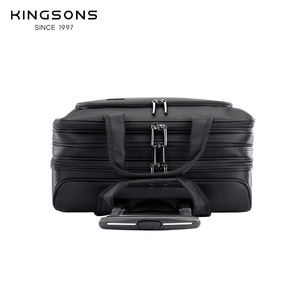Kingsons 16 Inch Business Carry On <b>Suitcase</b> With <b>Wheels</b> For Travel Solid Color Soft Handle Zipper Closure - Product Image 1