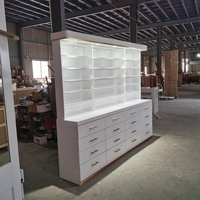 Meuble de salon de manucure de haute qualité, design moderne, couleur blanche, avec éclairage LED, support à vernis à ongles sur pied avec tiroirs