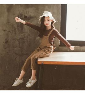 สินค้าขายดีขนาดเล็ก เสื้อยืด กางเกงขายาวลายพิมพ์สีน้ำตาลขากีสำหรับเด็กผู้หญิง - Product Image 2