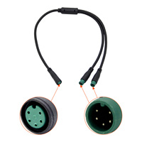Conector Impermeable de 4 Pines, Cable Redondo Macho-Hembra, Contacto de Cobre IP66 para Bicicleta Eléctrica