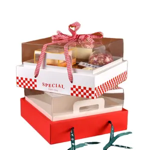 Modelos explosivos Caja de embalaje de galletas transparente Caja de pan de postre para panadería