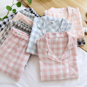 Conjunto de pijama estampado de primavera y verano de <span class=keywords><strong>manga</strong></span> larga con crape de algodón para los amantes de la moda personalizada - Product Image 1