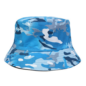 Chapeau <span class=keywords><strong>de</strong></span> pêche en vrac Boonie bleu Camo Chasse Streetwear Bucket Hat Vintage Camouflage Hats for Men Small Brim Packable Safari Cap - Product Image 1