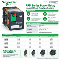 Relais de puissance Schneider Electric série RPM 24V DC 230V AC 15A Relais électromécaniques industriels enfichables RPM12 RPM22 RPM32 RPM42