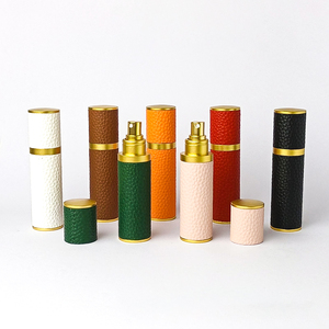 New Style Elegant <b>Perfume</b> Vial Spray Bottle 5ml 10ml Round <b>Mini</b> Small Portable Cute Leather Glass <b>Perfume</b> Bottle With Screw Cap - Product Image 3