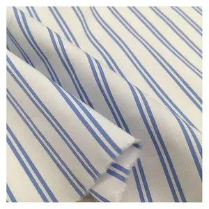 ready to ship shirt fabric cotton nylon spandex double stripe yarn dyed stretch cotton fabric