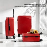 Valise à roulettes rigide personnalisée avec étiquette privée, design à coins coupés, serrure TSA, nom pour partenaires de marques japonaises et coréennes