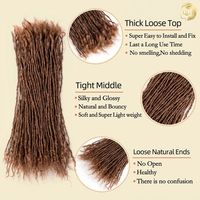 Extensions Sisterlocks Microlocs 0,2 cm, Cheveux Humains Bruts Auburn à Pointes Bouclées # 30, Léger, Vente en gros pour Salons aux États-Unis