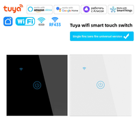 Interrupteur mural tactile intelligent WiFi et RF SIXWGH, 1/2/3/4 voies, compatible avec Alexa et Google Home, fil neutre en option, certifié CE/RoHS