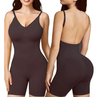 Combinaison en Nylon de Haute Qualité avec Legging Gainant Sans Coutures, Bodysuit Sculptant Élastique pour Femmes Tailles Fortes 3XL