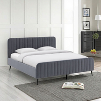 Cama Moderna Minimalista Inteligente con Tapicería de Terciopelo/Lino/Chenilla, Estructura Cromada, Acolchada, Cómoda, con Almacenamiento, Ecológica y Duradera