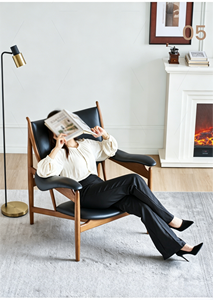<b>Mid</b>-<b>Century</b> Modern Office Executive <b>Chair</b> Stainless Steel Frame Genuine Leather Multi-functional for Living Room - Product Image 3