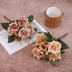 Bouquet <span class=keywords><strong>de</strong></span> fleurs artificielles <span class=keywords><strong>Hibiscus</strong></span> <span class=keywords><strong>Rose</strong></span> Tournesol Style européen Luxe léger Fleur en soie Décoration <span class=keywords><strong>de</strong></span> restaurant Magasin Art floral - Product Image 4