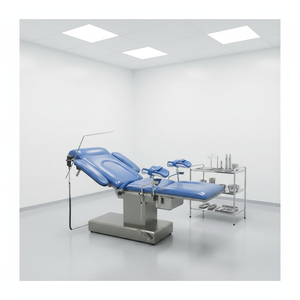 Table d'examen en acier inoxydable <span class=keywords><strong>Herta</strong></span> avec étriers pour procédures obstétricales, table gynécologique électrique multifonctionnelle manuelle - Product Image 2