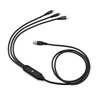 Câble répartiteur 3-en-1 multi-USB C Nylon Type-C Micro et L Plug Charging Data Sync pour téléphone portable Tablet Universal Charging