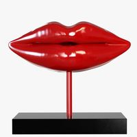 Sculpture de lèvres rouges personnalisée en fibre de verre, statue de lèvres Pop Art pour la décoration de la maison et des hôtels