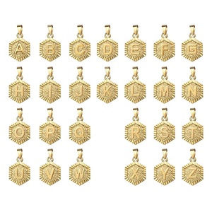 Oro all'ingrosso ha placcato hexagon geometrica alfabeto iniziale nome personalizzato <span class=keywords><strong>lettera</strong></span> <span class=keywords><strong>C</strong></span> <span class=keywords><strong>collana</strong></span> A-Z lettere gioielli - Product Image 4