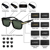 Nouvelles lunettes de soleil en acétate de qualité supérieure 2025, style rétro, monture épaisse de luxe, forme carrée, verres UV400, monture noire pour hommes et femmes