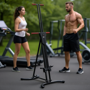 D0100X3HV2J Vertical Climber, machine de musculation pliable en acier noir pour la maison avec écran d'affichage, équipement de fitness unisexe - Product Image 2