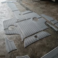 Tapis de pont en mousse EVA imitation teck pour plateforme de bain et cockpit de bateau Crownline 220EX 2005, style SeaDek MarineMat, auto-adhésif