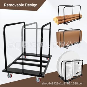 <b>Adjustable</b> Base <b>Table</b> Cart With Polyurethane Swivel Wheels For Warehouse Logistics Transport - Product Image 5