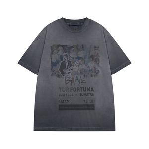 T-shirt d'été 2025 pour homme, motif chanteur <span class=keywords><strong>rock</strong></span>, jersey délavé, col teint, manches courtes, coupe décontractée ample - Product Image 3