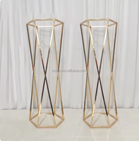 Support à fleurs de luxe moderne en métal doré LEXI F-061 de haute qualité, grand modèle de 80 cm, pour centre de table de mariage et événements