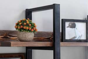 Estantería de madera con marco de metal, estantería para libros, estante de almacenamiento - Product Image 6