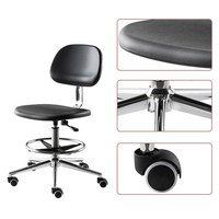 Tabouret de laboratoire en PU réglable en hauteur fabriqué en Chine pour les médecins, les infirmières, les étudiants, design industriel pour l'école et l'hôpital