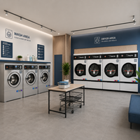 Equipo de Lavandería Comercial de Autoservicio, Lavadora y Secadora que Funcionan con Monedas, Solución Premium para Negocios de Lavandería Moderna