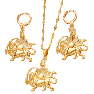 أقراط وطوطم من تاج أسد وأقراط وقلادة على الطراز العرقي - Product Image 5