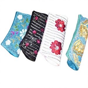 Designer Beaded Evening Clutch Bags with Sparkling Florals & Striped Pattern up to 1L Capacity - Product Image 3