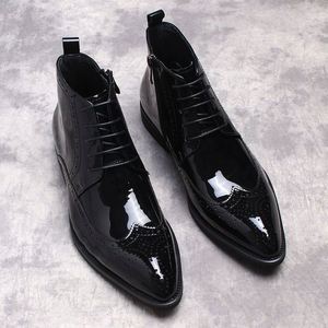 Bottes Chelsea en cuir véritable tendance et décontractées, style 2025, bout rond, légères, rétro, chaussures d'automne pour hommes - Product Image 4