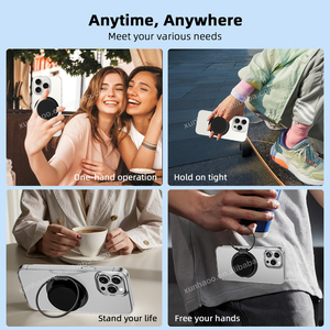 Soporte Ligero para Teléfono Móvil, Mini Soporte Plegable Portátil con Rotación de 360 Grados, Fuerte Succión Magnética, Anillo Metálico Flexible - Product Image 5