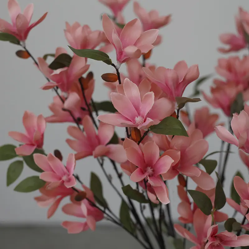 Fabriek Directe Verkoop 90Cm 35 Inch Zijde Magnolia Steel Kunstmatige Magnolia Bloem Wit Roze Bruiloft Bloem