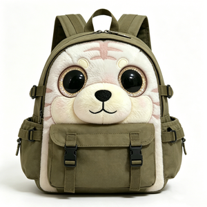 Porte-clés en peluche mini tigre personnalisé, rayé rose et blanc, avec paillettes, grands yeux, charme doux et moelleux, Halloween, unisexe, rembourré en coton PP - Product Image 4