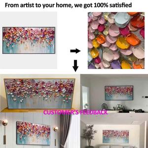 Grande peinture à l'huile réaliste bleu foncé représentant la mer, décoration murale pour la maison et les hôtels, œuvre d'art texturée faite à la main - Product Image 4